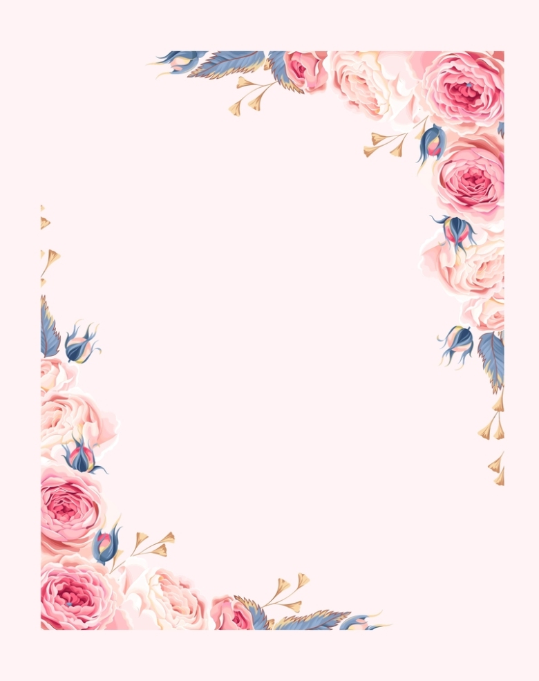 矢量梦幻水彩手绘花朵边框背景素材免抠素材免费下载 觅元素51yuansu Com