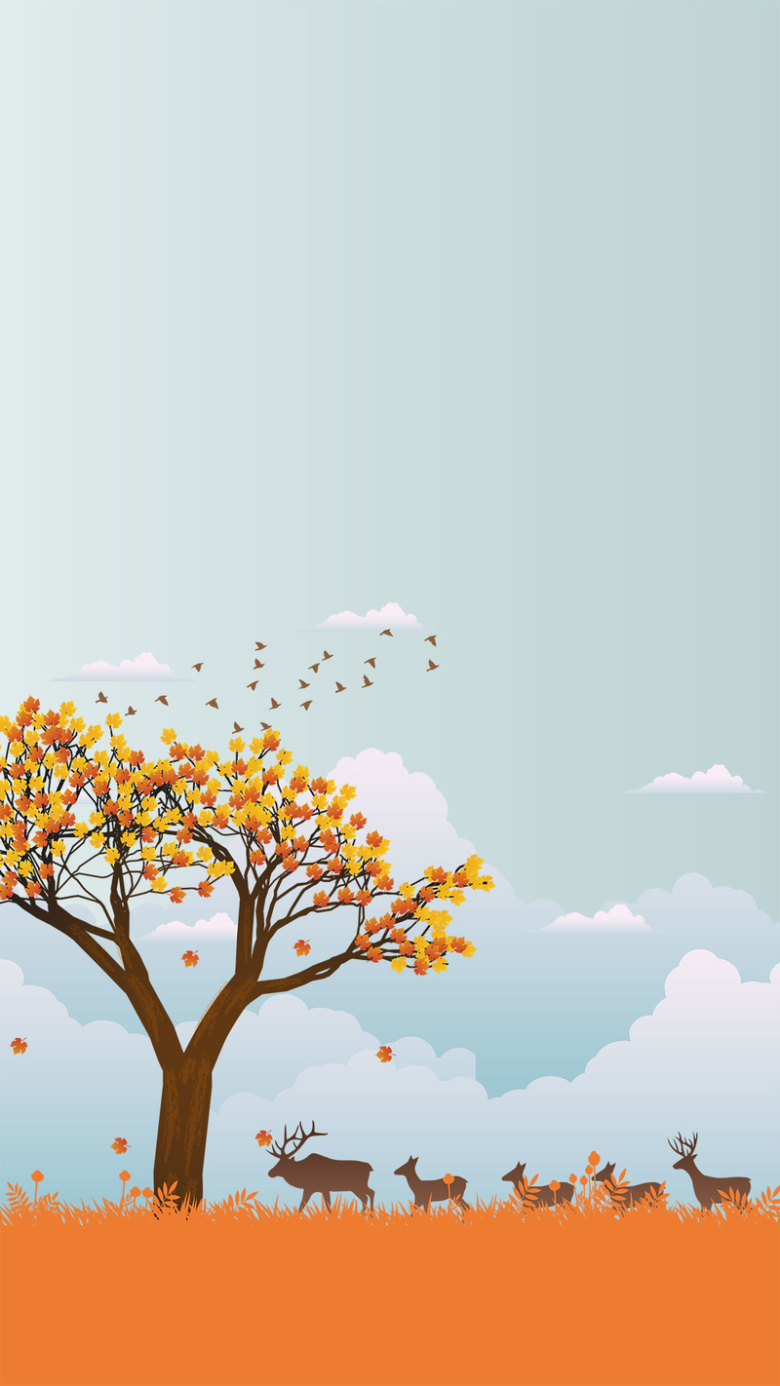 立秋时节中华传统psd分层h5背景素材