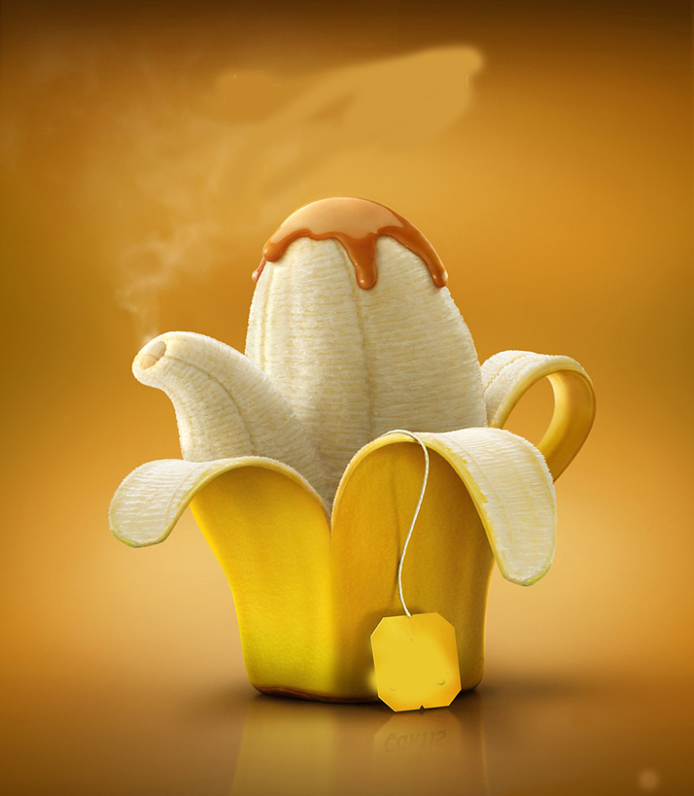 香蕉创意水果海报背景素材