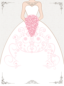 手绘新娘浪漫唯美婚纱摄影商业宣传海报