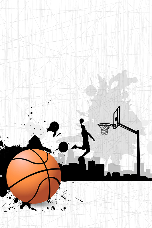 矢量插画篮球运动海报背景