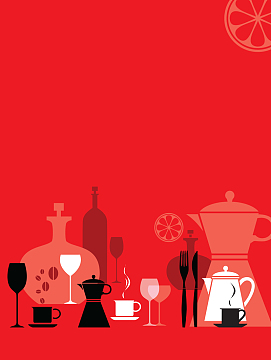 红色浓情异域特色下午茶美食菜单背景素材