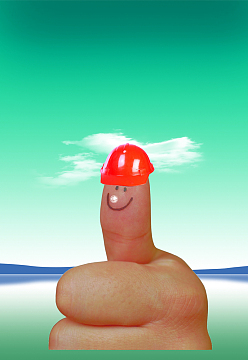 大拇指安全帽安全生产背景素材