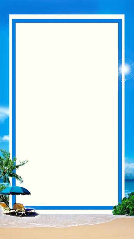 夏季上新海滩促销防晒度假H5背景素材