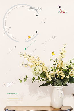 小清新简约花朵女装背景