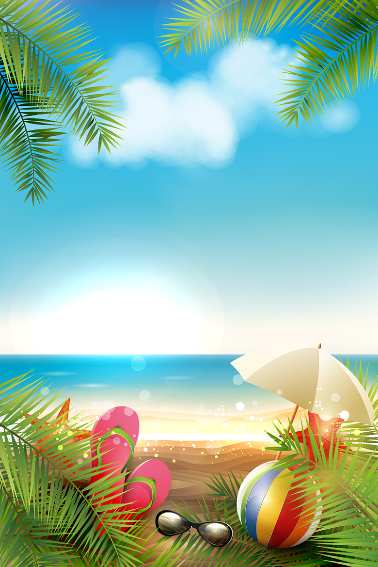 夏季沙滩美景海报