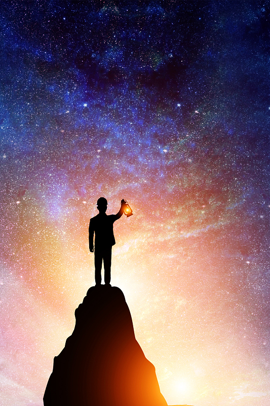 蓝色梦幻星空梦想大气海报