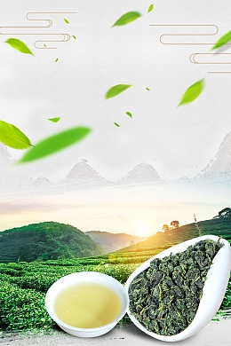 清新简约中国茶韵海报背景