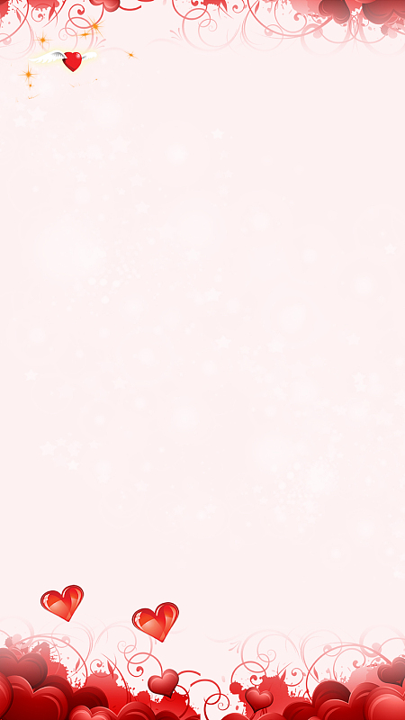 简约粉色心形5.20情人节h5分层背景