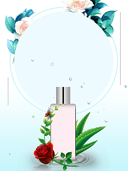 简约矢量花卉化妆品海报背景