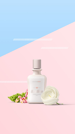 创意唯美化妆品促销H5背景素材