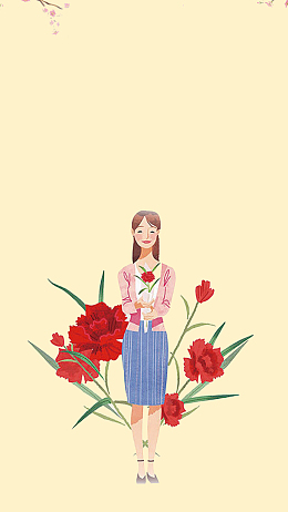 简约小清新教师节送花H5背景素材