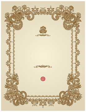 火腿纹奖状证书矢量背景素材