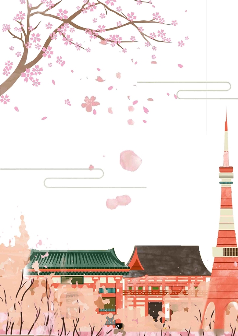 醉美樱花节旅游海报背景模板