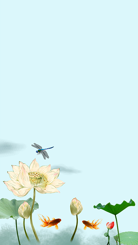 中国风纸质荷花背景素材