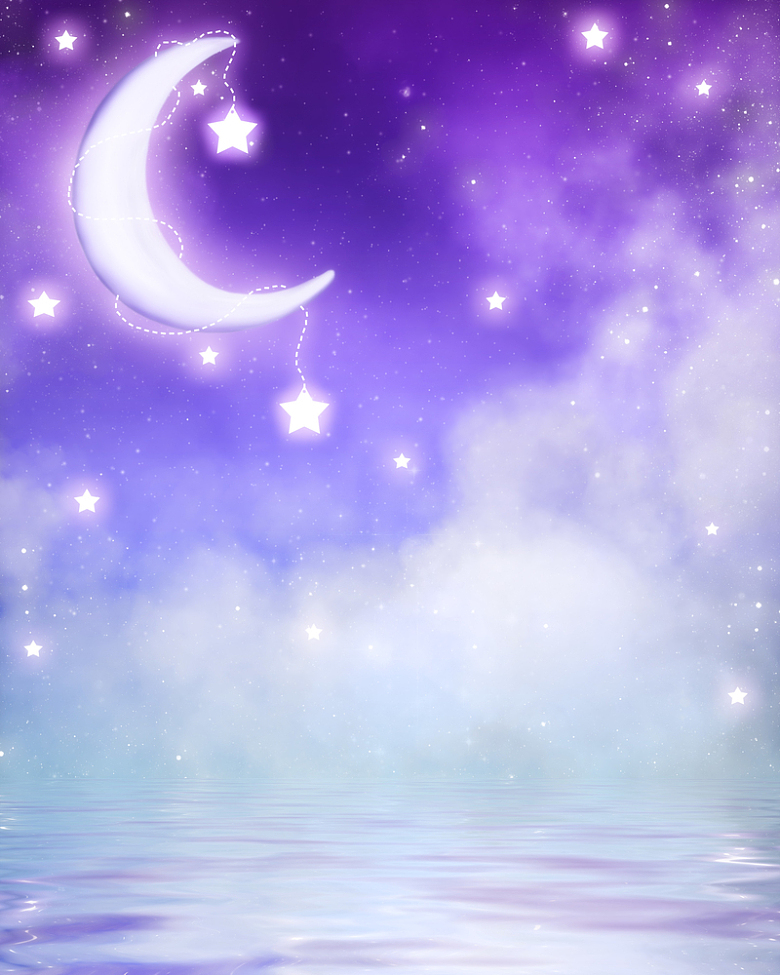 梦幻星空夜景矢量平面广告