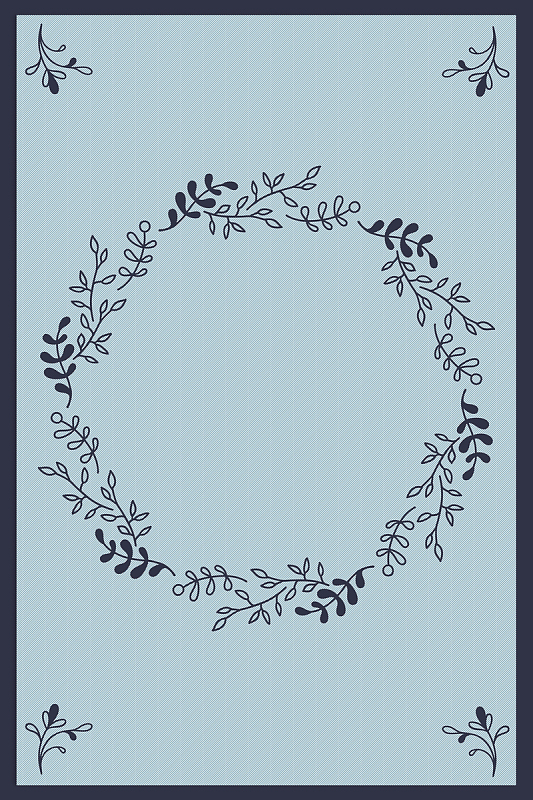 矢量简约手绘花环边框背景