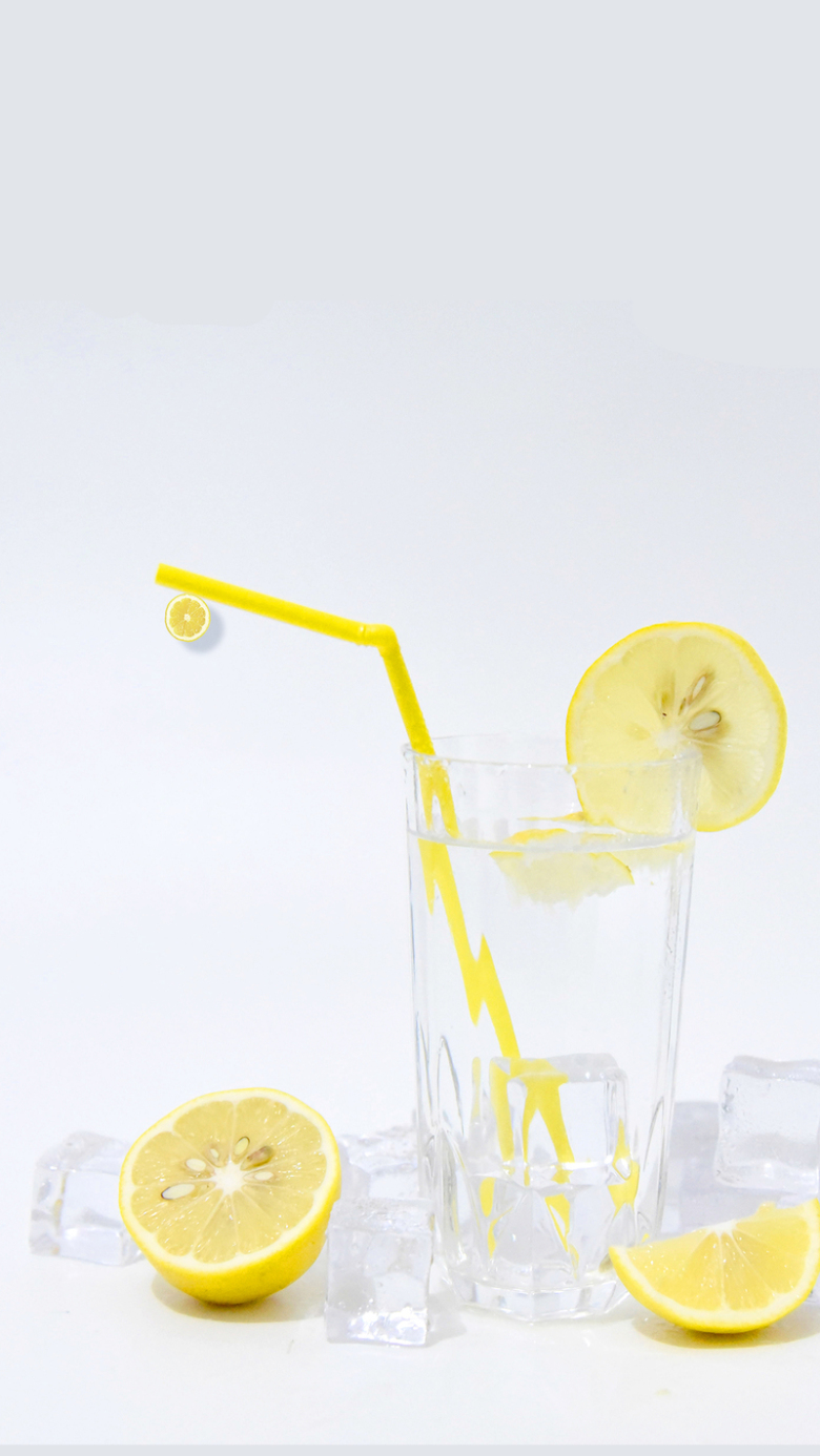 柠檬清凉简约盛夏时光h5海报背景分层下载