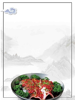 浅色简约湖南美食剁椒鱼头餐厅促销