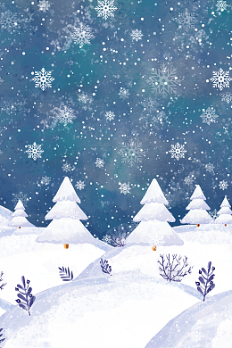 梦幻唯美冬季雪花广告设计海报