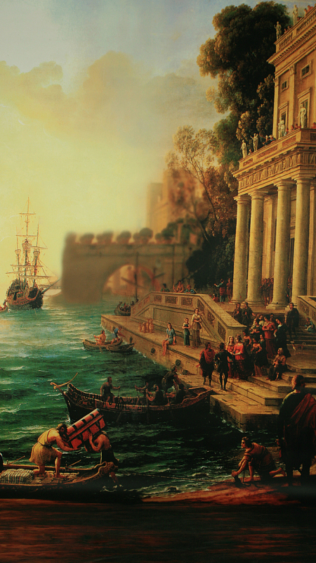 中世纪画风油画h5背景图