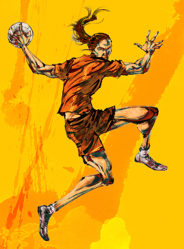 橘黄篮球运动体育背景素材