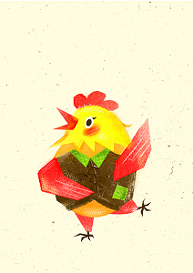 童趣小鸡送福来 背景素材