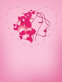 矢量梦幻女性侧脸剪影背景素材