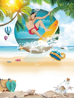 简约夏季清新马尔代夫旅游背景