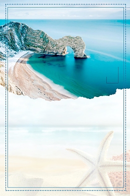 简约清新海南三亚旅游海报背景