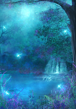 浪漫唯美森林背景jpg梦幻森林夜景新品上市平面广告jpg圣诞快乐h5背景