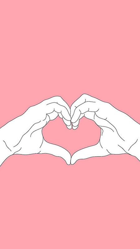 手绘爱心手势h5背景素材