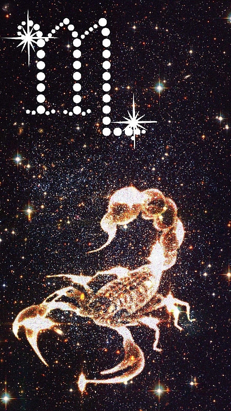 黑色星空梦幻天蝎座psd分层h5背景素材