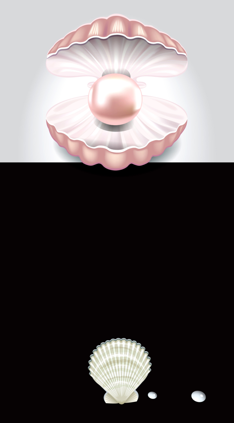 贝壳珍珠护肤美容海报背景