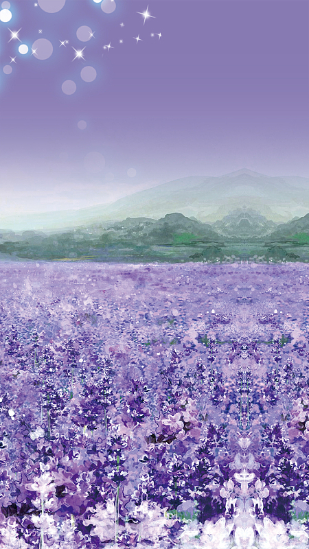 油画风紫色渐变浪漫梦幻背景素材