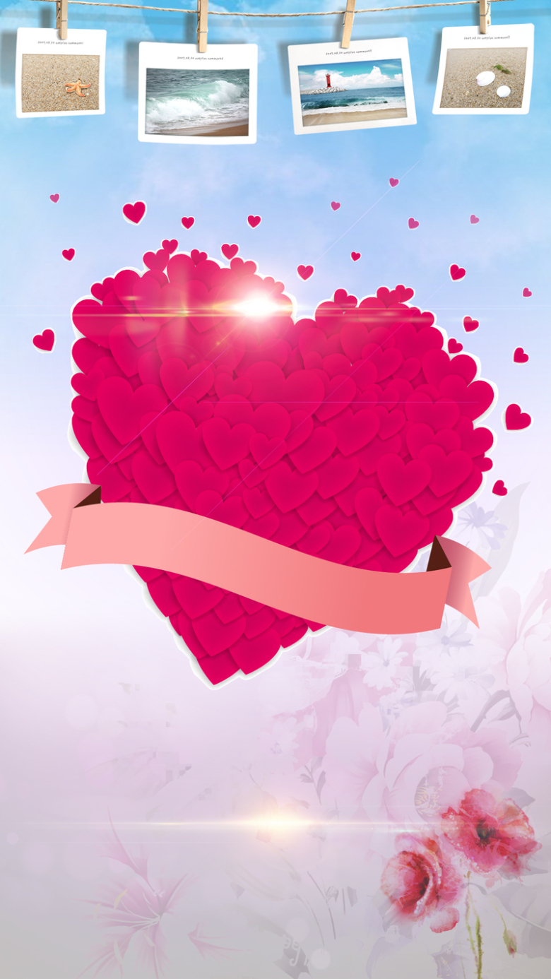 关键词 : 天空,婚礼,爱心,花瓣,蓝色,照片,梦幻,结婚照,源文件,h5背景