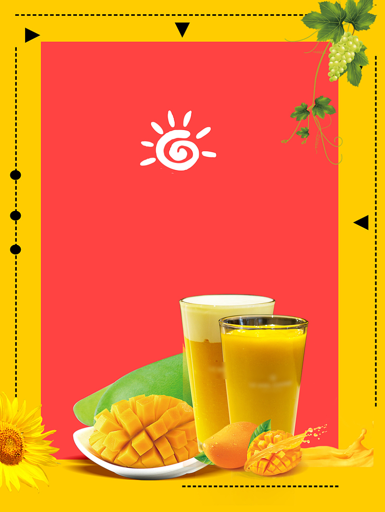 芒果汁促销海报背景