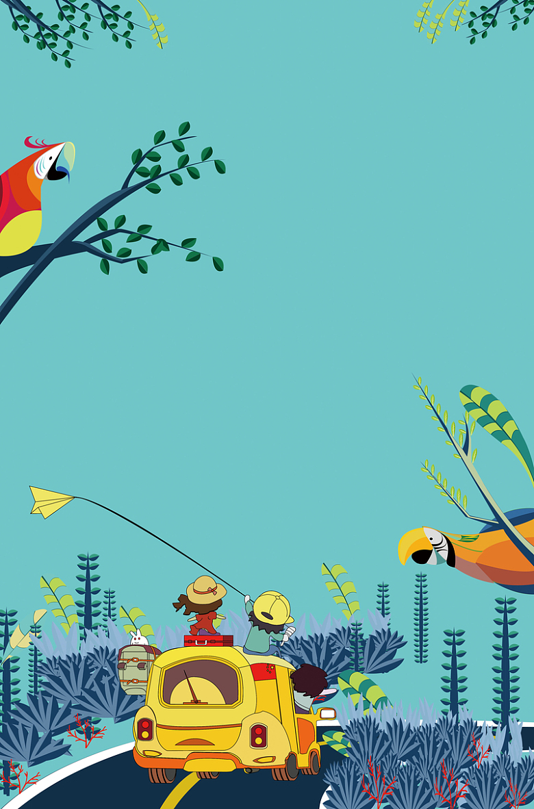 清新风格旅行创意海报矢量背景