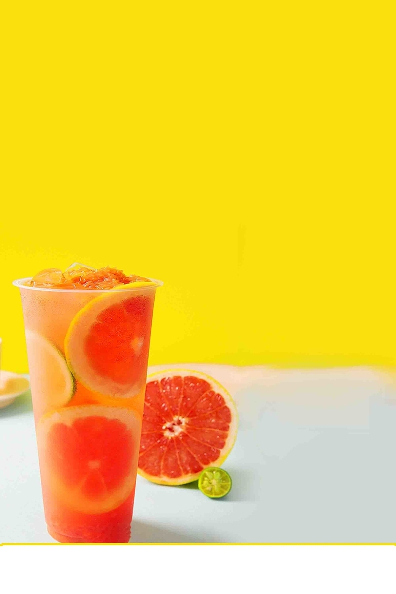 夏不为利绿色健康鲜榨果汁饮品促销海报