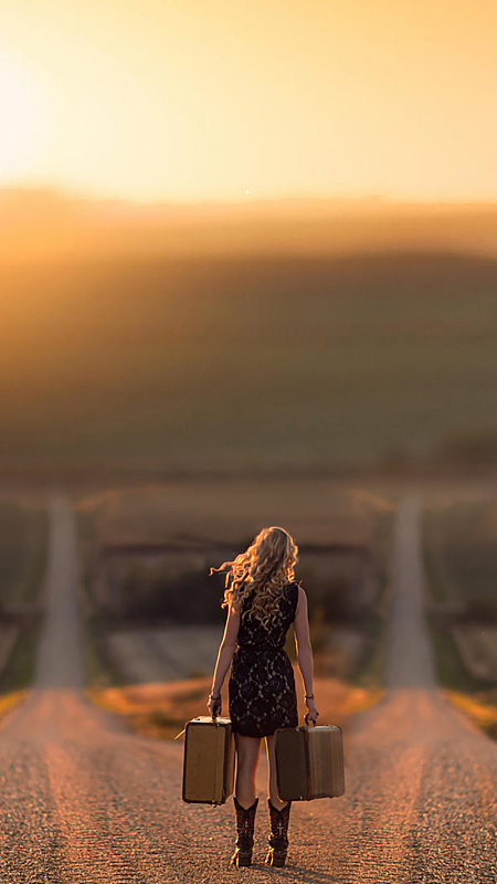 小清新女背影背景素材_小清新女背影背景图片下载_觅元素