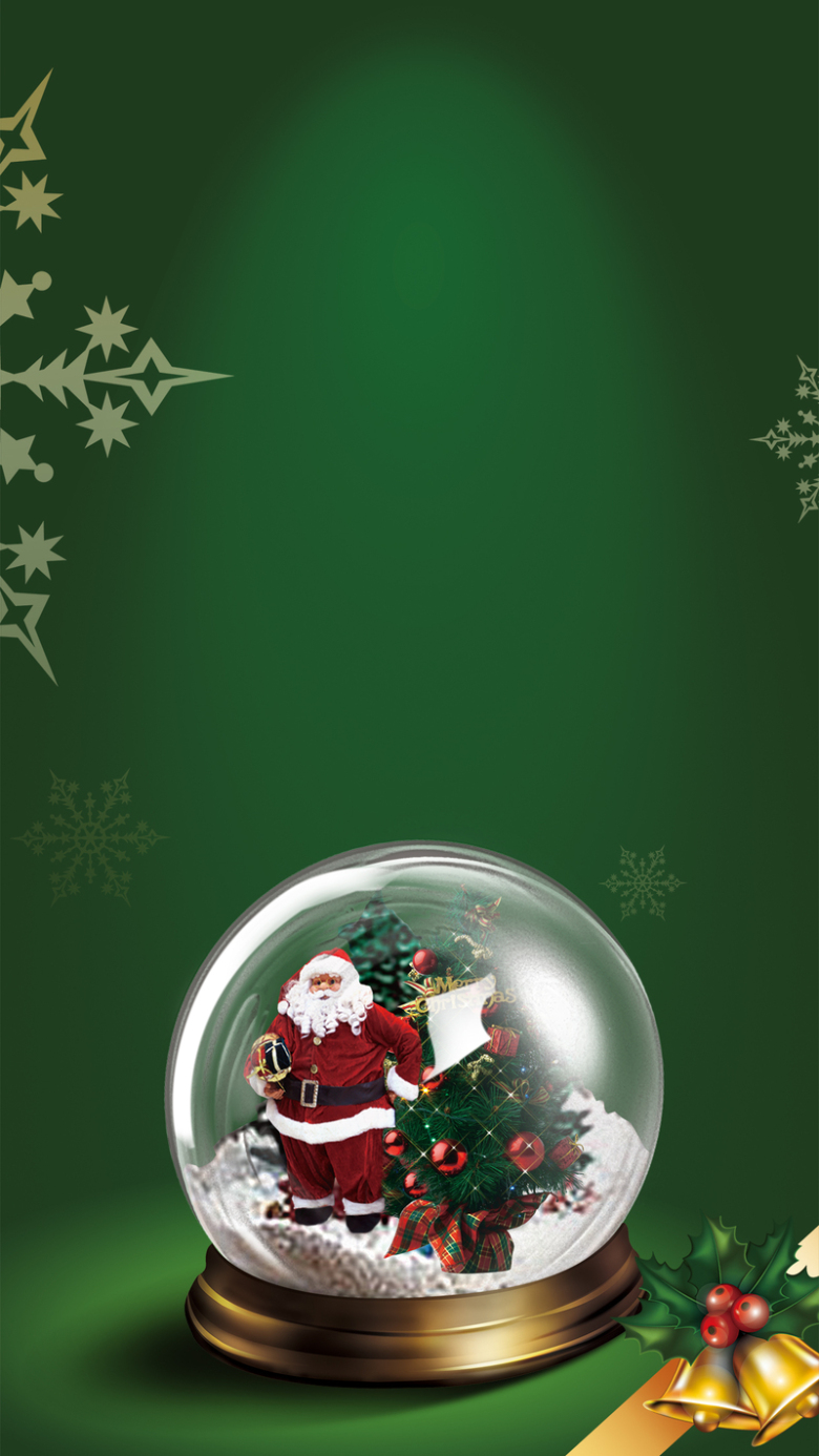 绿色圣诞节psd分层h5背景