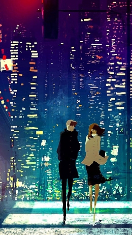 手绘情侣情人节主题H5背景