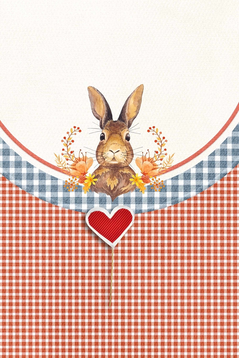 红色爱情兔子可爱宠物婚庆浪漫广告背景