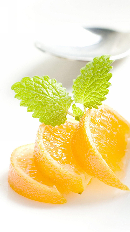 简约橙子水果手机端h5背景