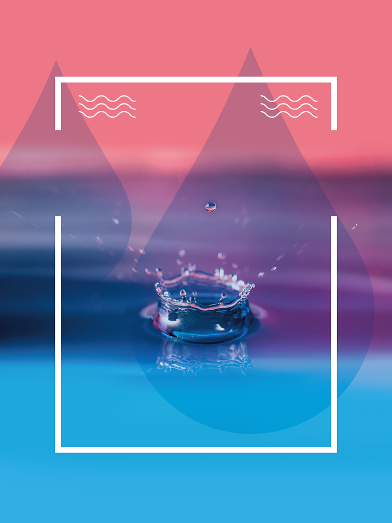 醒目世界水日公益海报设计背景素材