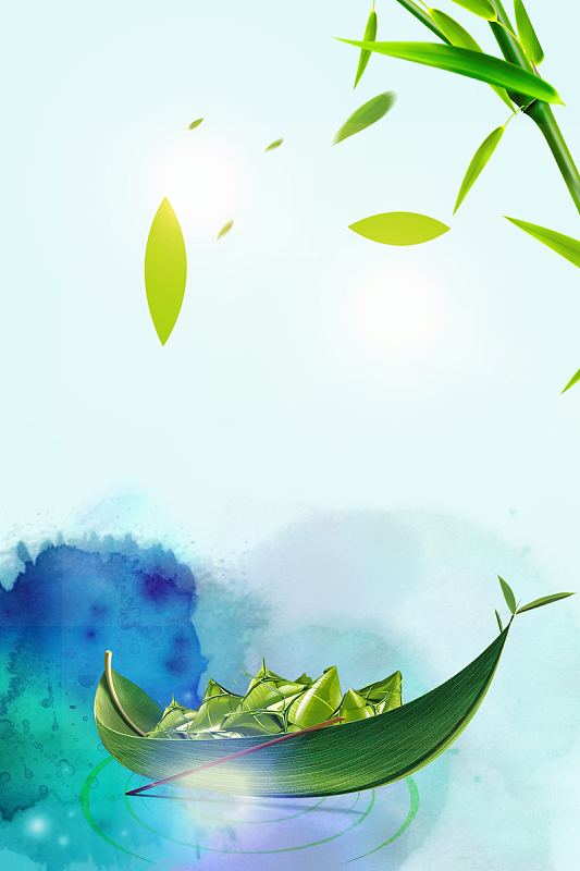 水墨风端午节海报背景素材