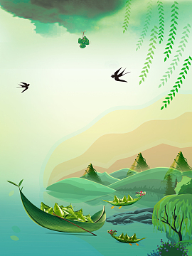 清新大气端午节海报背景