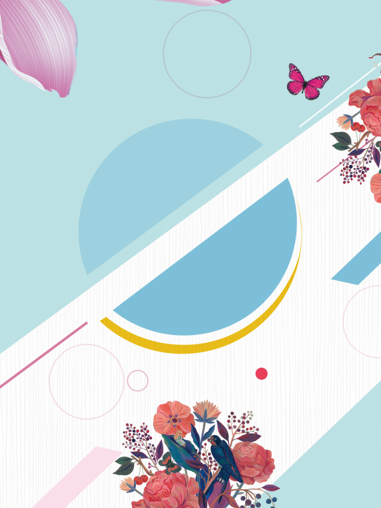 矢量小清新插画护肤品海报背景