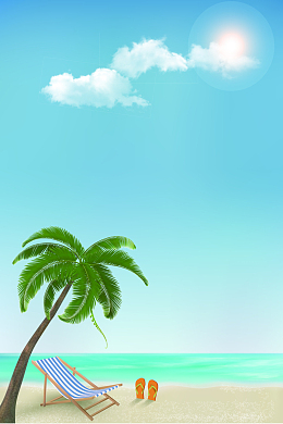 矢量夏季海边清爽背景