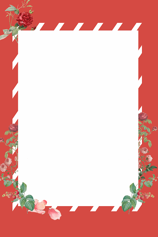 浪漫小清新花草边框海报背景